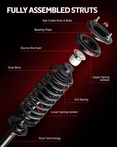 Vista 3 de Torchbeam Puntales delanteros de repuesto para Toyota 4Runner 2003-2023, Toyota Tacoma 2005-2015, Toyota FJ Cruiser 2007-2014 171371L/171371R, 2