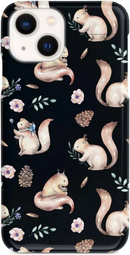 Vista 11 de Inspired Cases - Funda con textura 3D para iPhone Xs Max - Funda protectora de goma para Apple iPhone Xs Max - Patrón de acuarela de ardilla - Negro