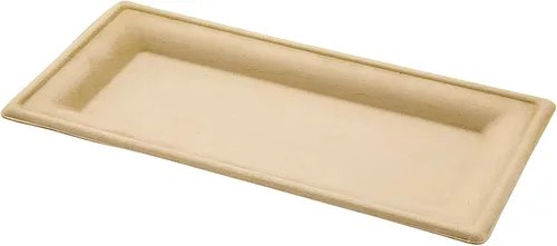 Vista 5 de Restaurantware Pulp Tek Platos rectangulares de bagazo 100 platos de ensalada impermeables a la grasa, tapas se venden por separado, platos de Blanco