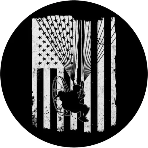 Vista 3 de Paramotor Powered Parapente USA American Flag PopSockets PopGrip: agarre intercambiable para teléfonos y tabletas