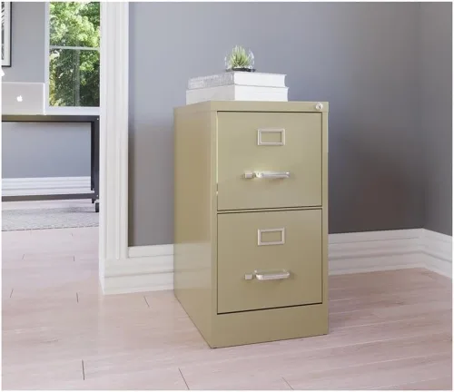 Vista 2 de Pemberly Row Archivador vertical de metal beige con 2 cajones de 28.38 pulgadas, con cerradura, premontado, tamaño carta, para el hogar, la oficina