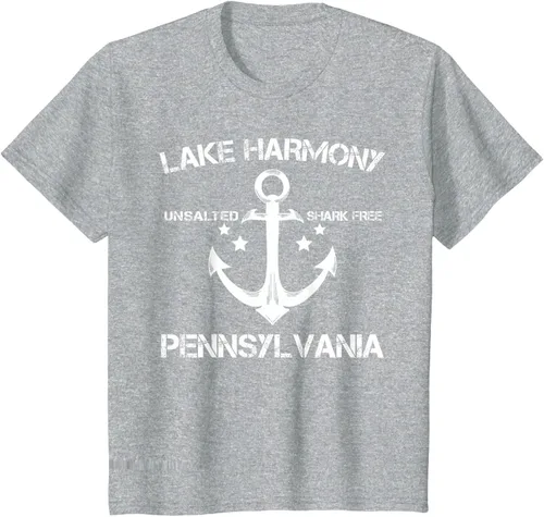 Vista 53 de Playera divertida de Lago Harmony Pennsylvania para acampada o pesca Negro