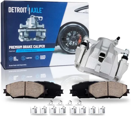 Vista 123 de Detroit Axle - Kit de freno delantero para Dodge Ram 1500 Durango Dakota Chrysler Aspen Dakota Driver Side Disco Freno Pinza de freno de cerámica