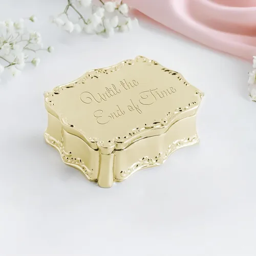 Vista 6 de Cherished Moments Joyero rectangular personalizado con mensaje Mensaje personalizado de oro