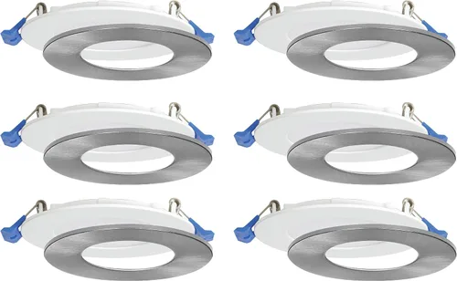 Vista 8 de Nadair Paquete de 12 luces LED empotrables ultra delgadas de 4 pulgadas, 9 W, 750 lúmenes, 3000 K (blanco cálido), ribete blanco y negro incluido