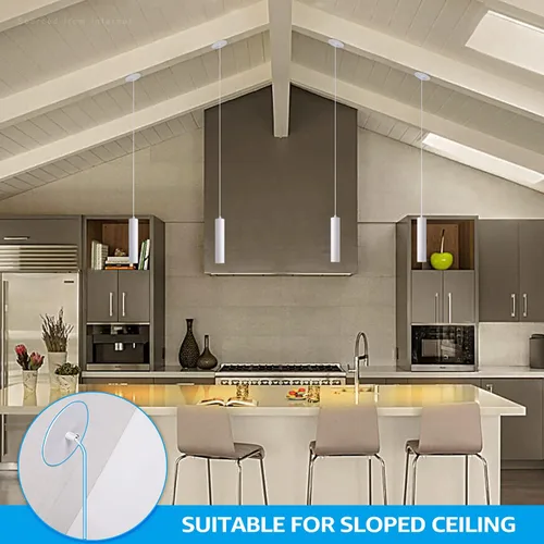 Vista 8 de LEONLITE Luces colgantes LED con clase, estilo minimalista moderno, caja J integrada para repuesto de luz de techo empotrada, ajuste de agujero