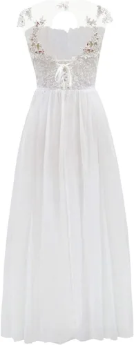 Vista 7 de Vestidos de novia para mujer, talla grande, vestido de novia para playa, boda, encaje, bohemio, suelto, acampanado, formal, vestido de noche