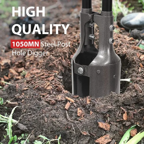 Vista 5 de Manija de fibra de vidrio con marca de escala de 58 pulgadas para excavar Heavy Duty, Manual Post Hole Digger,Sturdy Fiberglass Handle With Scale