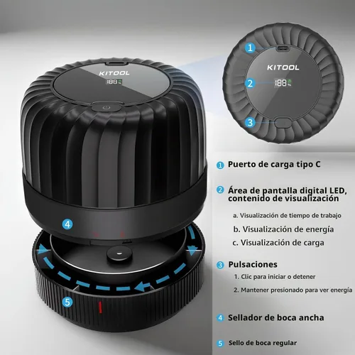 Vista 3 de Kit de sellado al vacío eléctrico de tarros Mason para tarros Mason de boca ancha y boca regular, máquina selladora al vacío para conservar
