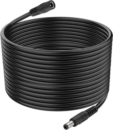 Vista 8 de CENSHI Paquete de 2 cables de extensión de alimentación CC de 18 AWG de 0.217 in x 0.098 in, cable conector macho a hembra para cámara de seguridad