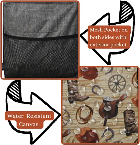 Vista 267 de NGIL Bolsa de comestibles reutilizable extra grande plegable de gran tamaño para comestibles, almacenamiento, picnic, playa, Bronco-negro occidental