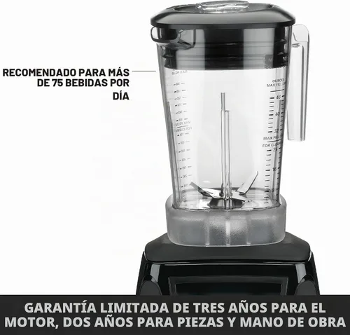 Vista 5 de Waring Licuadora comercial MX1200XTXP de 3.5 HP con controles de dial de velocidad variable y contenedor de copoliéster libre de BPA de 48 oz, 120V