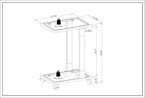 Vista 3 de Mesa auxiliar móvil en forma de C, mesa auxiliar de aperitivos con parte superior de cristal, para sala de estar y dormitorio (dorado)