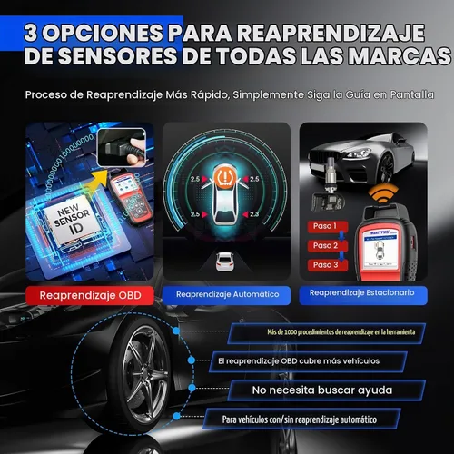 Vista 5 de Autel Kit de herramienta de programación TPMS TS508WF, herramienta de reinicio TPMS con 8 sensores universales MX, versión WiFi de TS408 TS508 TS501
