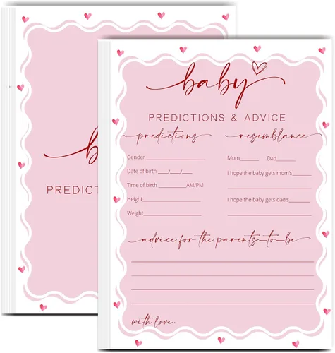 Vista 12 de Tarjetas de juego de peleas familiares para baby shower con tarjeta de respuesta, juegos de baby shower rosa para 30 invitados, tarjetas