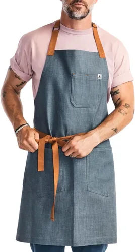 Vista 15 de hedley & bennett Essential Apron - Professional Chef Apron with Pockets & Adjustable Bib Strap for Cooking & Grilling