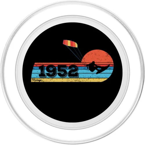 Vista 2 de Kitesurfer Kitesurfing Birthday Vintage 1952 born Kitesurf PopSockets MagSafe PopGrip for iPhone