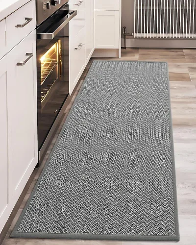 Vista 9 de Color&Geometry - 2 alfombras y tapetes de cocina antideslizantes, lavables, absorbentes, fáciles de limpiar, tapetes de cocina para frente del Caqui