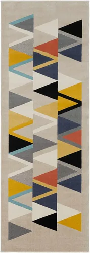 Vista 9 de Hauteloom Champlin - Tapete para sala o dormitorio, moderno, geométrico, triángulo, colorido, abstracto, negro, gris, marrón, rojo, de 2 pies x 3