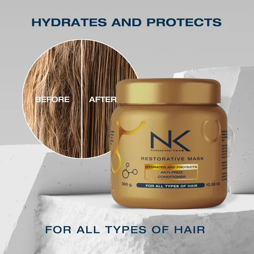Vista 6 de NK Professional Care – Mascarilla Restauradora – Hidratación y Protección – Anti-Frizz y Acondicionador con Niacinamida, Pantenol, Vitamina C