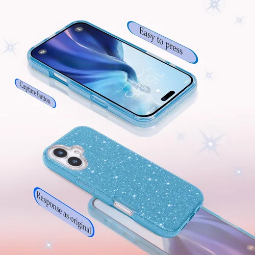 Vista 5 de MILPROX Funda compatible con iPhone 17 con purpurina de 6.3 pulgadas, elegante lujosa brillante resplandeciente bling centelleante funda carcasa