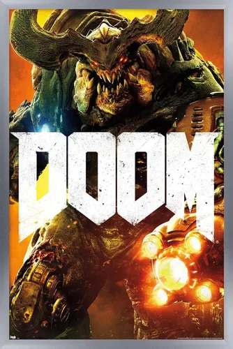 Vista 11 de Trends International Doom - Cyber Demon Wall Poster, 22.4L x 14.7W, Barnwood Framed Version