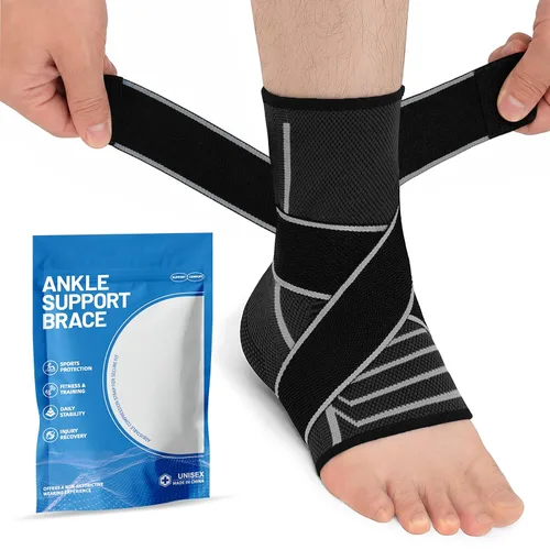 Vista 9 de Tobillera para mujeres y hombres: correas ajustables manga de apoyo de compresión para alivio de la fascitis plantar tendinitis de Aquiles