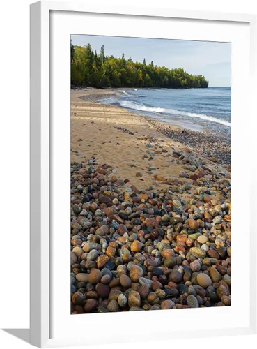 Vista 6 de ART.COM Impresiones artísticas enmarcadas para pared, Michigan, Pictured Rocks National Lakeshore, Au Sable Point and Lake Superior por Jamie & Judy