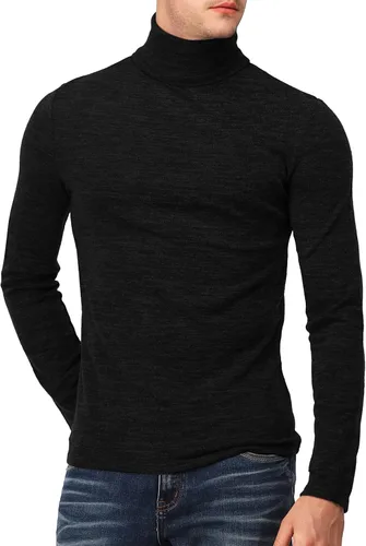 Vista 3 de H2H Mens Lightweight Slim Fit Turtleneck Pullover Casual Long Sleeve