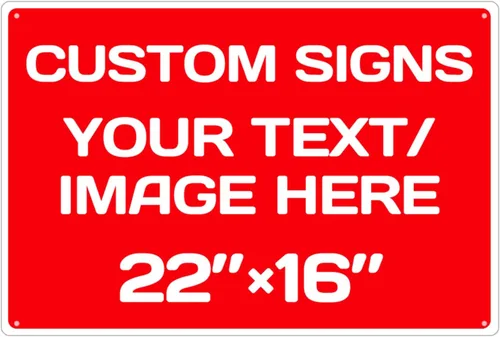 Vista 26 de Letreros metálicos personalizados de aluminio resistentes a la intemperie, texto e imagen personalizados, varios tamaños, peligro, jardín, puerta