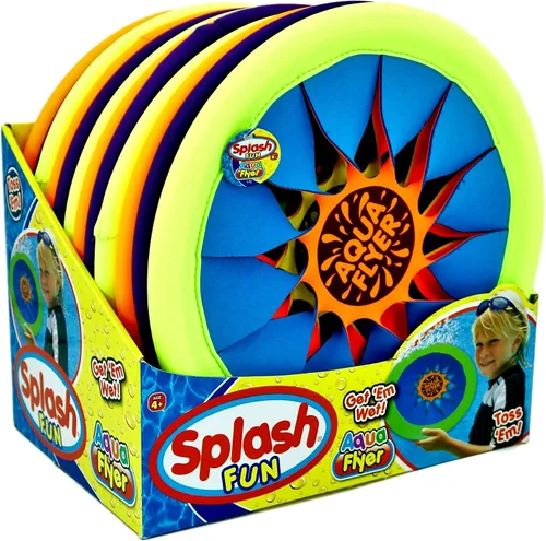 Vista 5 de JA-RU Splash Fun - Disco volador suave (12 voladores de agua) Platillo deslizante y volador para niños juguetes al aire libre. Esenciales de playa