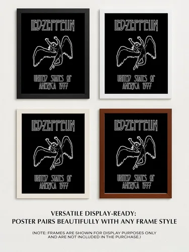 Vista 9 de AMERICAN LUXURY GIFTS Póster de pared vintage de ángel de rock, diseño retro inspirado en la música de los años 70, impresión estética en blanco