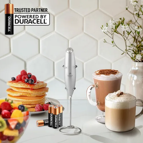 Vista 405 de Zulay Milk Boss Espumador de leche potente manual, hace espuma para latte, batidor para mezclar bebidas, café, miniespumador para capuchino, frappé