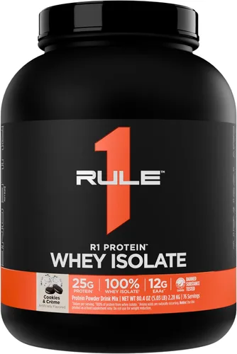 Vista 43 de Rule 1 Proteins R1 Protein Whey Isolate, crema de plátano, 23 porciones