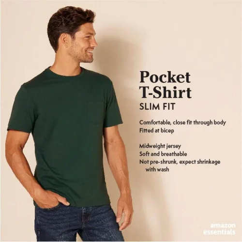 Vista 2 de Tienda Essentials Mens Slim-Fit Short-Sleeve Crewneck T-Shirt