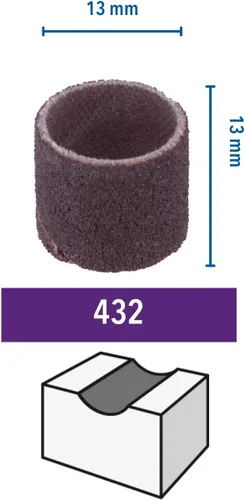 Vista 2 de Dremel Multipack de bandas de lijado, 6 bandas (0.512 in - grano 120) para madera, metal, plástico; gris