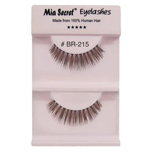 Vista 2 de Mia Secret Mix Highlights - Pestañas postizas de aspecto natural con tira negra, paquete de 4