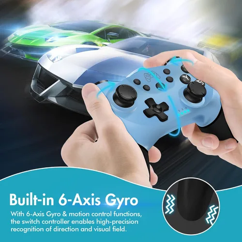 Vista 6 de Zakgbxbig Controller for Switch, Wireless Pro Controller for Switch Lite, Controller for Switch Remote Gamepad Joystick, Turbo and Dual Vibration