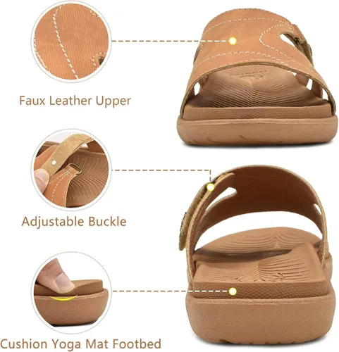 Vista 5 de KuaiLu Sandalias de mujer caqui talla 10