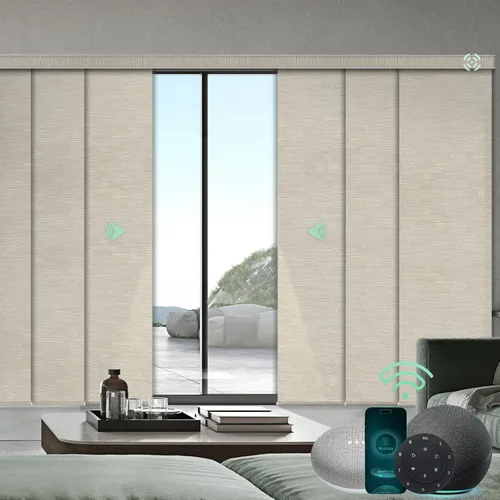Vista 13 de Yoolax Persianas de puerta corredera inteligentes XL personalizadas, persianas motorizadas compatibles con Alexa, persianas de tela opacas Basalto