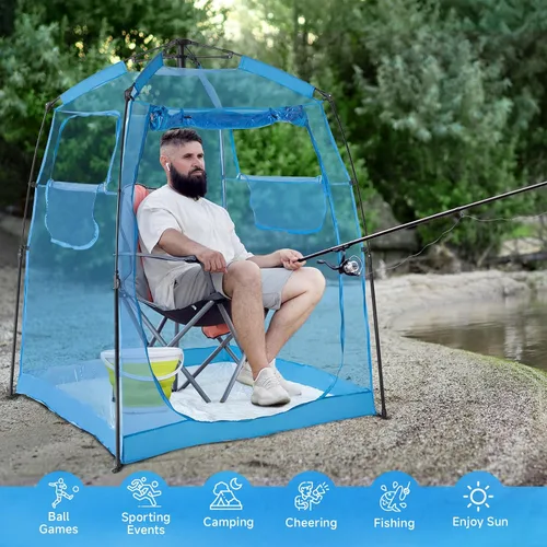 Vista 6 de All Weather Proof Pod Sports Tent,Outdoor Weather Tent Sports Pod Pop Up Shelter with Sealed Floor,Clear Tent for Sport Event,Camping,Fishing 8