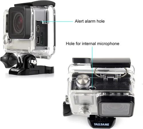Vista 3 de Funda de esqueleto para GoPro Hero 4/3+/3 con soporte de trípode y hebilla de liberación rápida, fácil carga, apertura conectable, carcasa