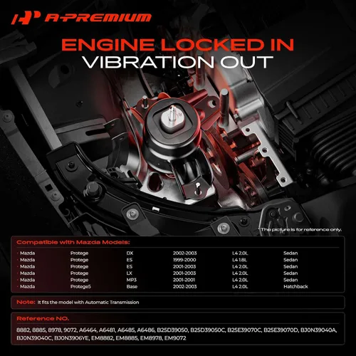 Vista 2 de A-Premium 4 piezas de conjunto de soporte de motor y transmisión compatible con Mazda Protege 1999-2003, Protege5 2002-2003, L4 1.8L 2.0L