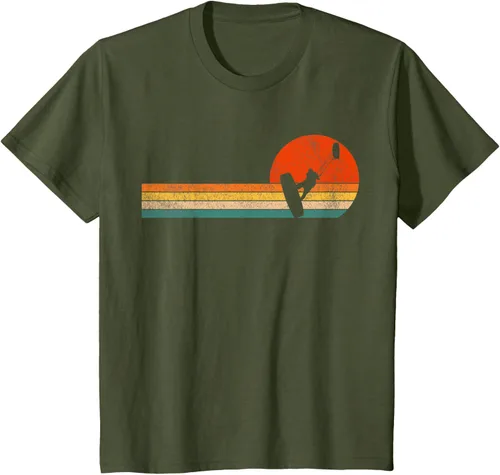 Vista 11 de Camiseta retro de kitesurf de kitesurf de kiteboarder vintage, Negro, S