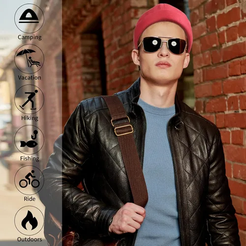 Vista 4 de 12 piezas de sombrero sin borde gorra ajustable de calavera para hombre puño enrollado sin ala