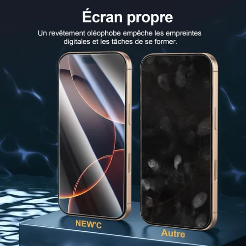 Vista 110 de NEW'C Paquete de 3 protectores de pantalla de privacidad para iPhone Air/iPhone 17 Air (6.5 pulgadas), película de vidrio templado antiespía