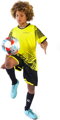 Vista 5 de PAIRFORMANCE Camisetas de fútbol para niños, uniforme de entrenamiento de equipo deportivo de 5 a 15 años, conjunto de camisetas y pantalones cortos