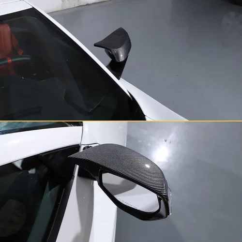 Vista 7 de Cubierta protectora de espejo retrovisor lateral compatible con Chevrolet Corvette C8 2020-2023, tapa de la cubierta del espejo retrovisor