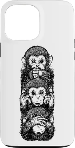 Vista 24 de Three Wise Monkeys See No Evil Hear No Evil Speak No Evil Case for iPhone 16