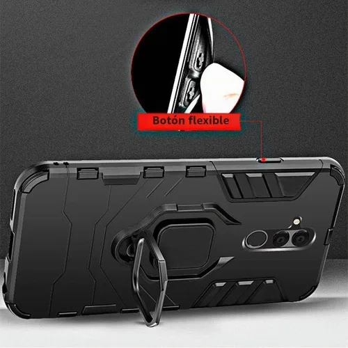 Vista 7 de Funda para Huawei P30 Lite, 2 en 1 híbrida resistente armadura a prueba de golpes Defender Kickstand de doble capa parachoques trasera dura cubierta